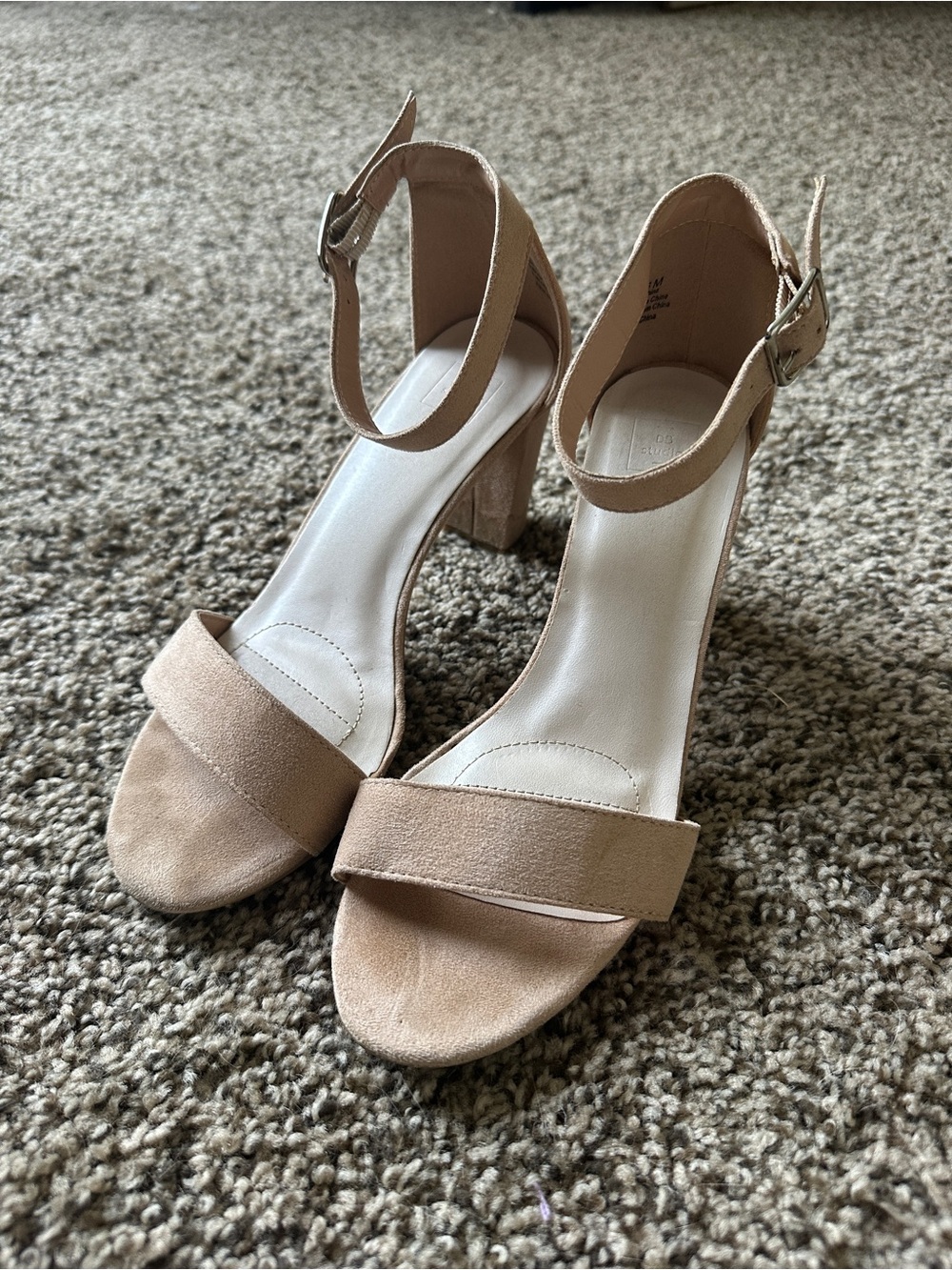 David's Bridal Blush Ankle-Strap Block Heel Sandals